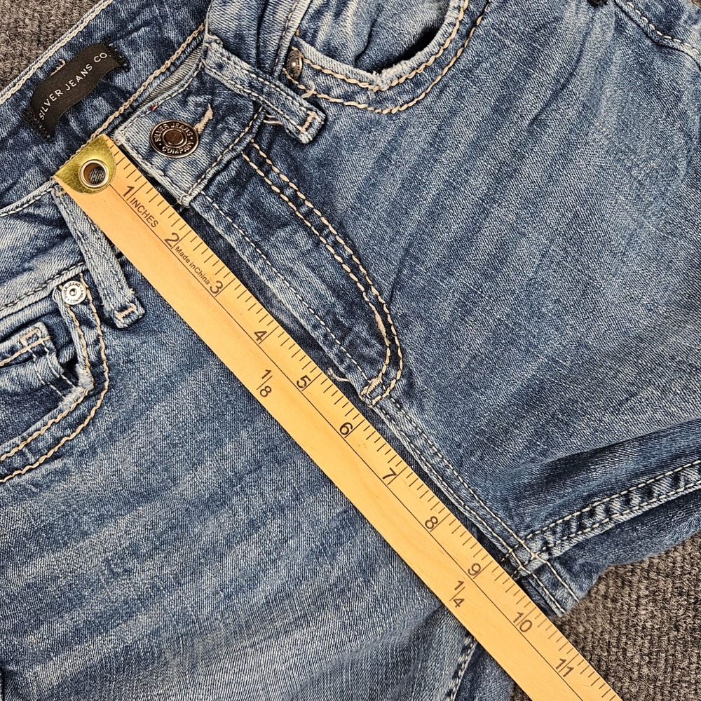 Silver Suki Bootcut Jeans Women's 28 L33 Mid Rise Med Wash Denim Stretch Blue - Picture 4 of 8